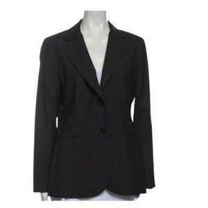 Theory Wool Blazer Grey Pointed Collar Two Button Closure 12